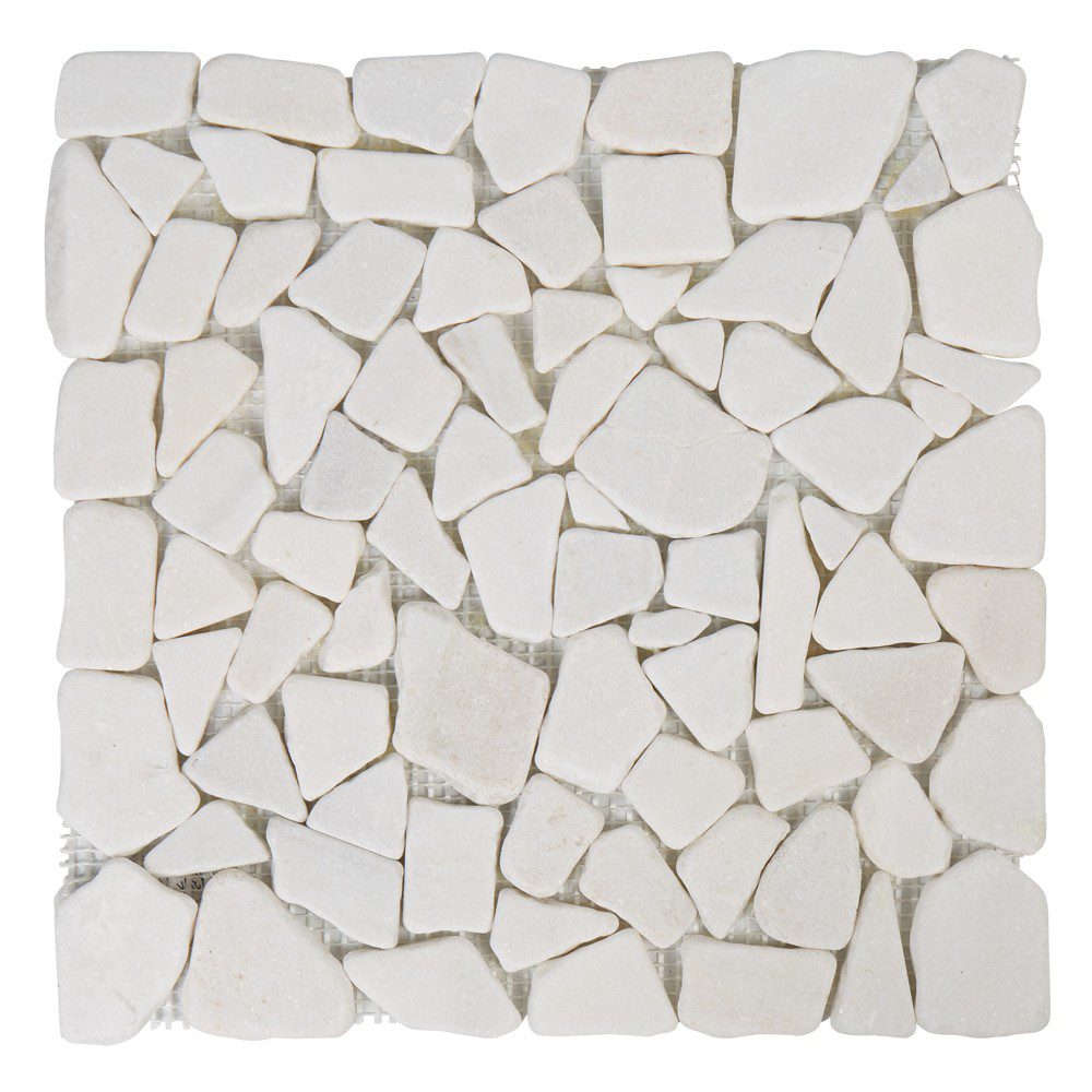 30.5X30.5 GALETS BLANC