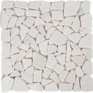 30.5X30.5 GALETS BLANC