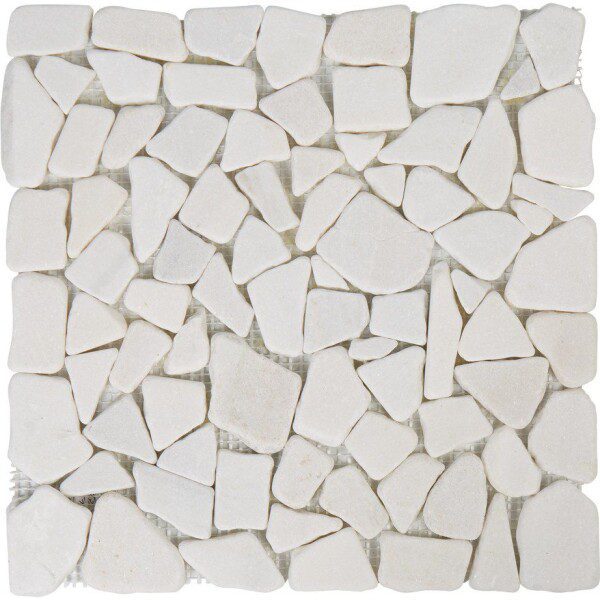 30.5X30.5 GALETS BLANC