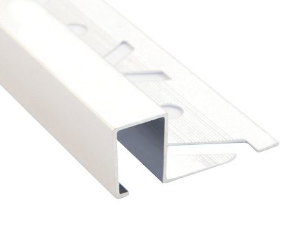 PROFILE ARRET CARRE ALU BLANC H12MM