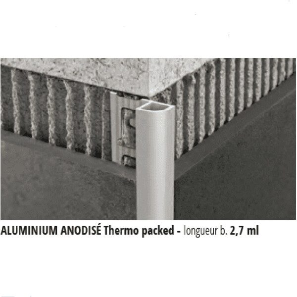 PROFILE 1/4 ROND ALU ANOD ARGENT H12.5MMX2.7ML
