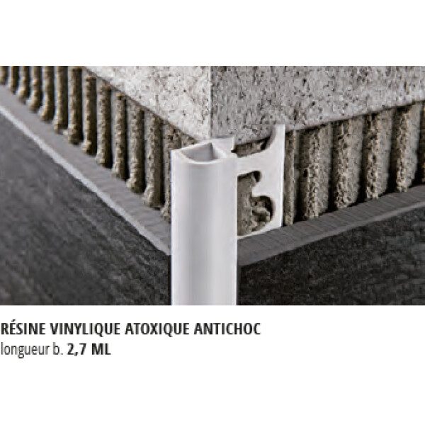 PROFILE 1/4 ROND PVC BLANC H08MM 2.7ML