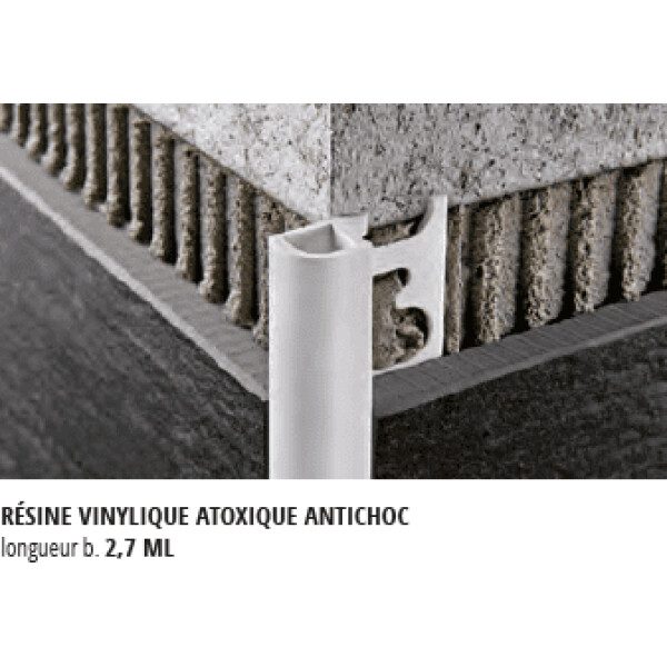 PROFILE 1/4 ROND PVC BLANC H12.5MM 2.7ML