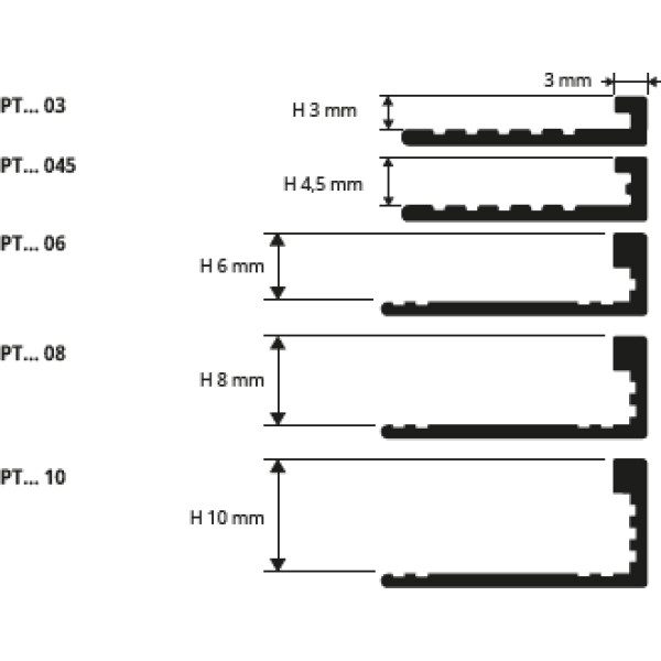 PROFILE ARRET DROIT ALU NATUREL H06MM 2.7ML – Image 2