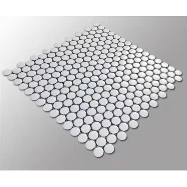 31.5X29.1 MOSAIC BLANC CHIP ROND MATT - BAIN D19 – Image 2