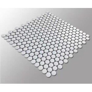 31.5X29.1 MOSAIC BLANC CHIP ROND MATT - BAIN D19