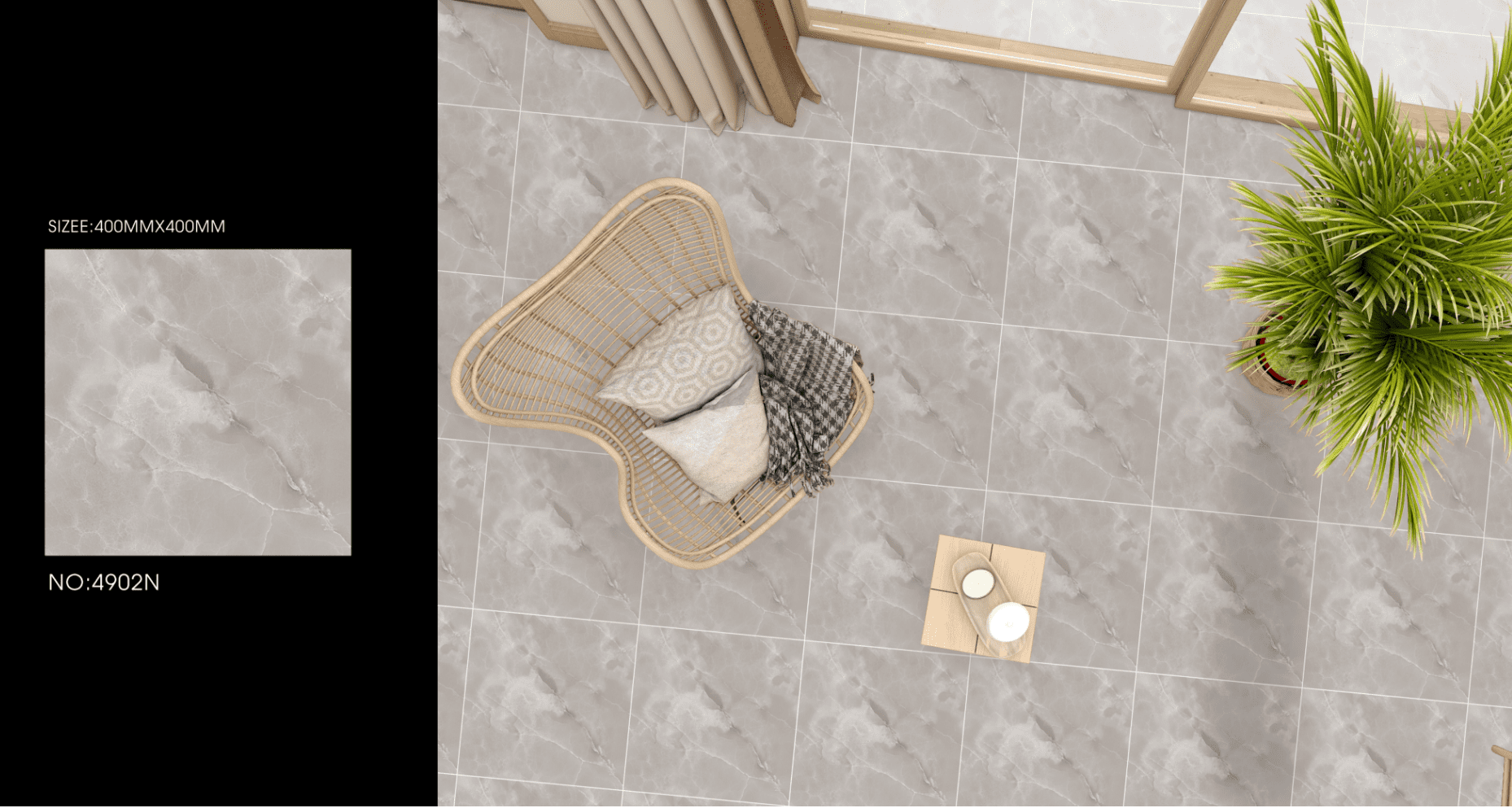 40X40 SOFT GLOSSY GRIS MARBRE