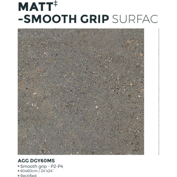 60X60 AGGREGATE GRIS FONCE SMOOTH GRIP - REF GENE