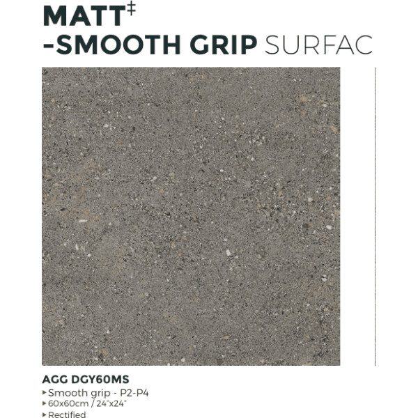 60X60 AGGREGATE GRIS FONCE SMOOTH GRIP - REF GENE