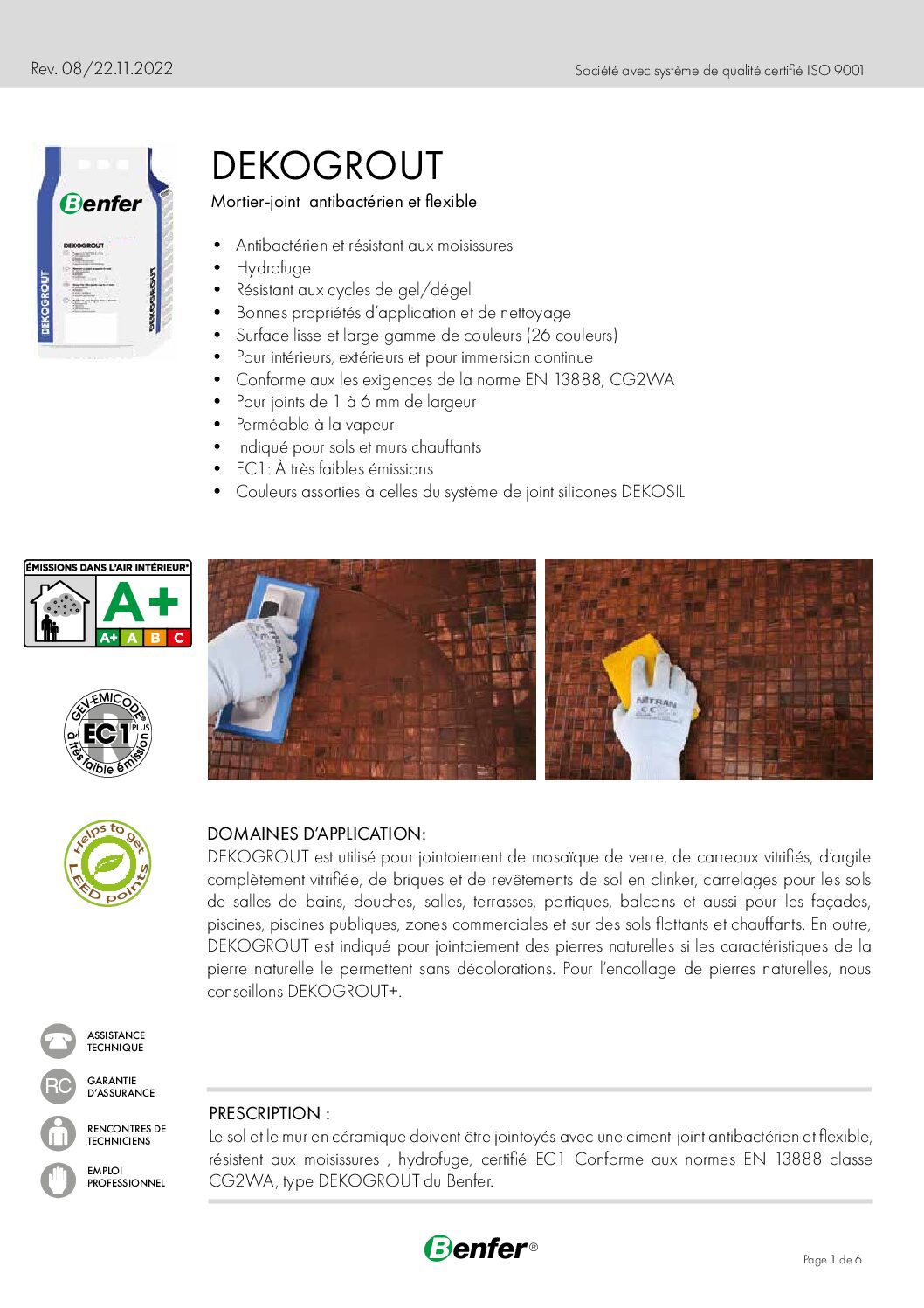 CIMENT JOINT 5KG ANTHRACITE DEKOGROUT BENFER – Image 2