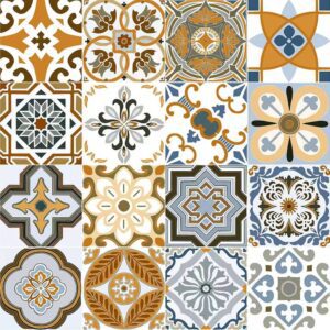 60X60 DECO ORANGE/BLEU CARO/CIMENT R9 - B HL66267J