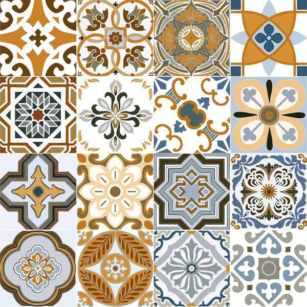 60X60 DECO ORANGE/BLEU CARO/CIMENT R9 - B HL66267J – Image 12