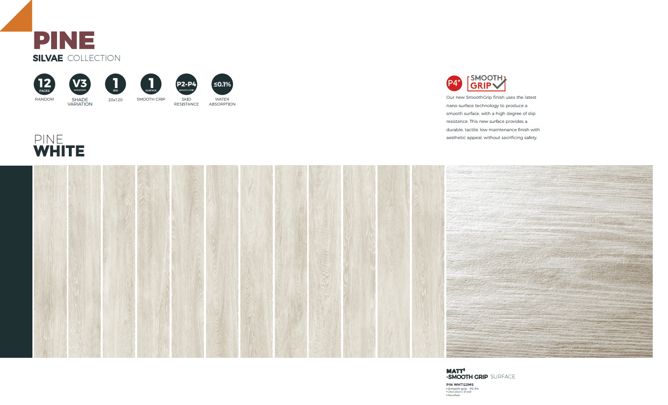 20X120 PARQUET SMOOTH GRIP BLANC - REF GENERIQUE